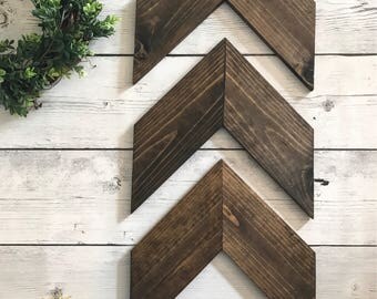 3 Large Wooden chevron arrows | wall accents | rustic | wooden arrows |