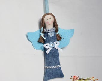 Doll soft toy handmade upcycled denim
