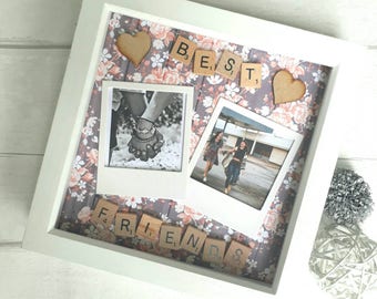 Gift For Best Friend, Best Friends Frame, Personalised Best Friend Frame, Gift For Friend, Scrabble Frame, Personalized Scrabble Art.
