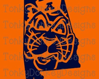 Auburn Tigers Digital Download cut files (dxf, eps, svg, studio3, jpeg) for cutting machines (Silhouette, Cricut, Brother, etc.)
