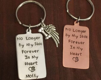 Pet Memorial Keychain- Pet Remembrance Key Ring- Loss of Pet- Dog Loss Keychain- Personalized Pet Keychain