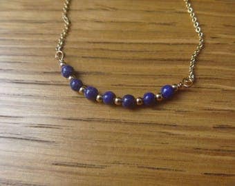 lapis lazuli gemstone beaded necklace