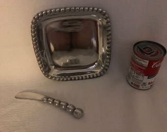 Silver Plate and Knife