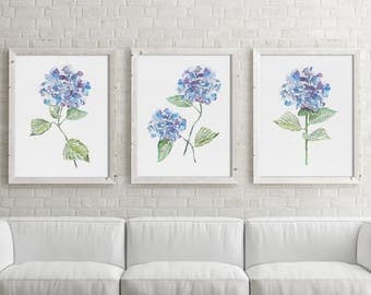 Hydrangea Wall Art hydrangea watercolor | etsy Hydrangea Wall Art hydrangea watercolor | etsy