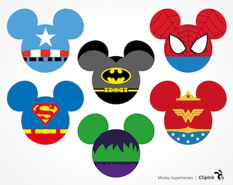 Mickey Superheroes svg, Mickey Head Superhero clipart, Spiderman svg silhouette – svg, eps, png, dxf, pdf. Fabric Shirt Cut Print Mug Decal