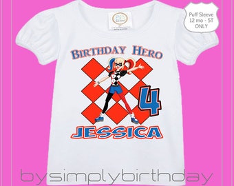 Super Hero Harley Quinn Birthday Shirt