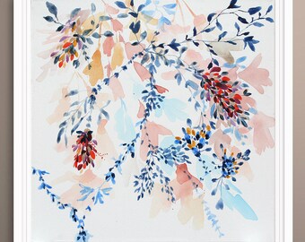 Abstract Painting, Original Flowers Painting, Floral Art, Flower Abstract Art, Wall Decor