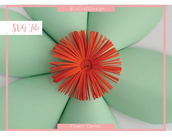 SVG Flower Center Template, Flower Center Template, Paper Flower Template, DIY Center Flower, Cricut and Silhouette Ready