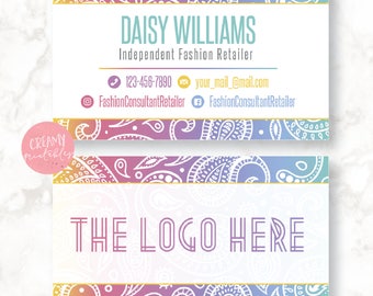 Paisley Business Card - LulaRoe Business Card - Punch Card - Fashion - HO Approved fonts&colors