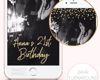 Birthday Snapchat Filter, Gold Glitter Birthday Geofilter, Birthday Snapchat Filter, Custom Birthday Geofilter, Gold Birthday Geofilter.