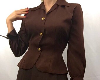 1940s Brown Faille Jacket