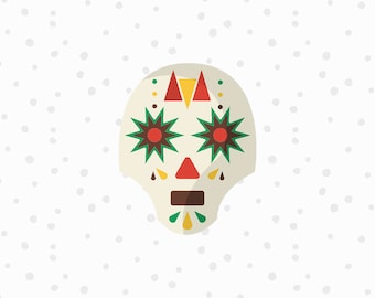 Mexican Sugar Skull SVG Cut File - Skull Cut File - Mexican Skull Clipart - Dia De Los Muertos SVG - Cricut Cut Files - Silhouette Cut Files