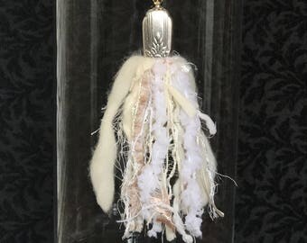 Deep Midwinter Tassel Necklace. Boho Tassel, Silver Plate Knife Tassel, Shabby Chic Tassel