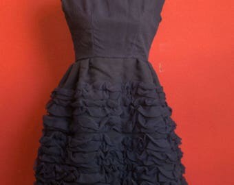 50's Blue tulle Handmade Dress size Medium