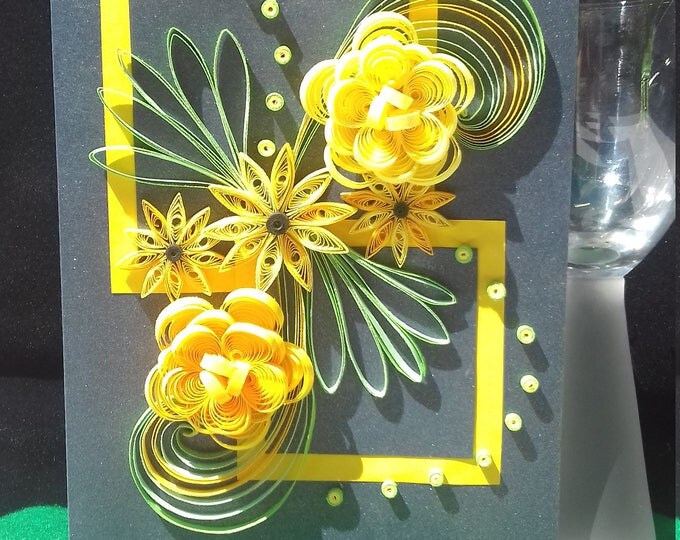 Personalised Quilling Greeting Card, Blank Greetings Card, Floral Greeting Card,