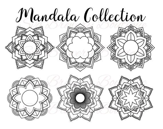 Download Mandala flower circle monogram frame SVG layered PNG