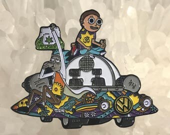 Rick And Morty Universe M-420 Shwiftship Enamel Hat Pin Limited Edition Numbered Festival Pin Grateful Dead Bassnectar Pin
