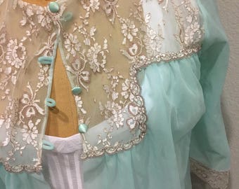 Vintage mint sheer robe