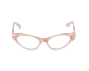 1950s style cat eye glasses 'GLORIA' Sunset Pearl, stunning, Swarovski crystal trim Reading strength / reglaze to your optical prescription