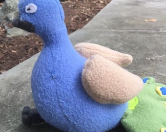Plush Peacock--MADE TO ORDER Blue Bird Toy Softie Stuffed Animal
