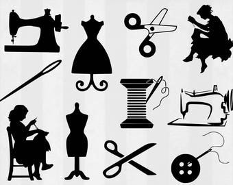 Sewing SVG Bundle, Sewing clipart, Sewing cut files, seamstress svg, svg files for silhouette, files for cricut, svg, dxf, cuttable design