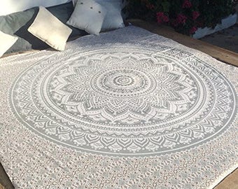 Gray Wall Hanging Tapestry, Mandala Tapestry (FREE SHIPPING)