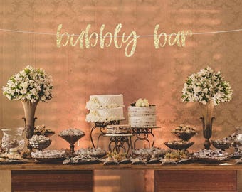 Bubbly bar sign, Bachelorette party decoration, Bubbly bar garland, Bridal shower banner, Bachelorette party sign, Bubbly bar banner, Decor