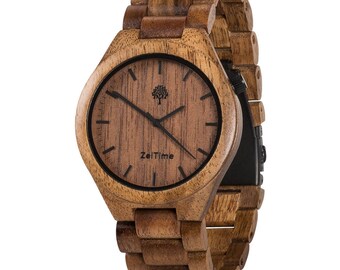Don Alpha Acacia Wood Watch, Wooden watch, Brown watch, Acacia wood watch, Handmade watch, men watch, Birthday gift, For him wood watch