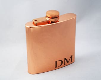 Personalized Flask - Groomsman Flasks - Rose Gold Flask