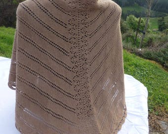 Gorgeous fawn alpaca shawl