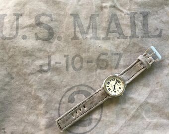 Vintage 1967 Canvas Mail bag watch strap