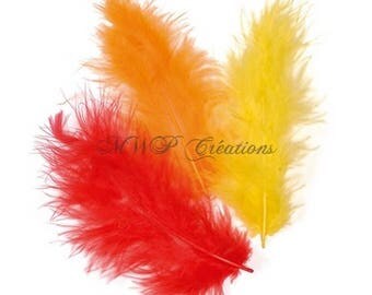 Trio of marabou feathers - various assorted colors-