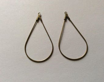 2 support Bronze 45 * 23MM drop earrings