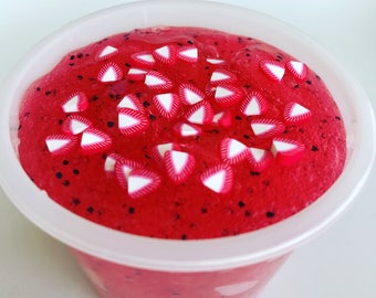 Strawberry scented clear slime ~ fruit scented slime ~ clear slime
