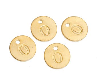 Letter O - 12mm Golden gold pendant