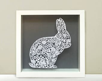 Rabbit papercut | Etsy