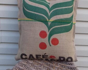 Burlap Coffee Sack Pillow Cushion