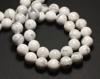 Stone - Howlite beads 1 strand 39cm balls 8mm