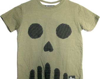 Baby skull t-shirt  size 4 years old eco designer BY Alessandro Acerra
