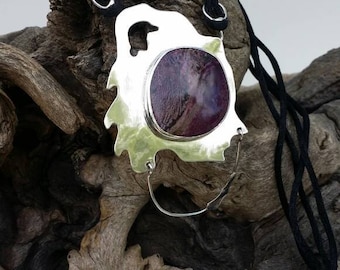 South African Sugalite and Sterling Silver Necklace