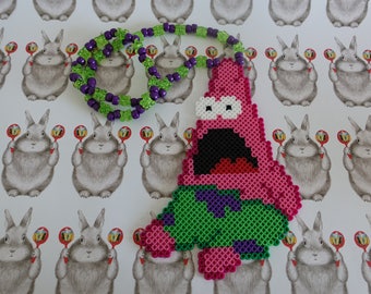 Surprised Patrick perler necklace