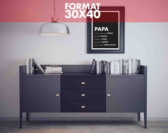 Dad my hero DRAGON BALL Z poster - size 30 x 40 cm