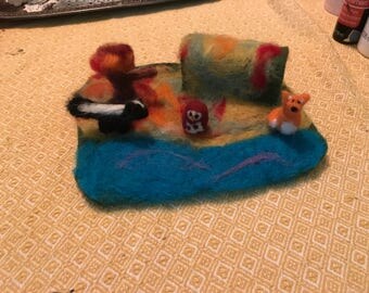 Needle felted autumn playset