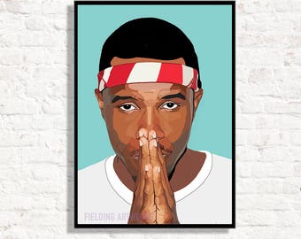 FRANK OCEAN PRINT, Frank Ocean fan, Praying hands, Christmas gift, Avant Garde print, Contemporary home art.