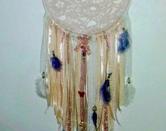 Dream catcher pink ecru lace