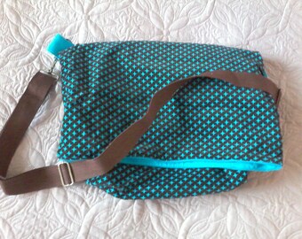 Turquoise and Brown shoulder bag