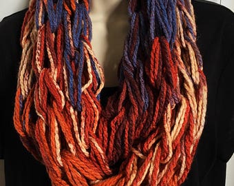 Hand Knit Double Loop Infinity Scarves 1-5