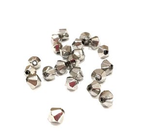 Beads glass bicone beads 6 mm silver ❤ ❤ X 10