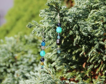 Romantic earrings made of glass and Freshwater Pearl