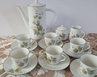 Vintage Naritake RC Japan Deauville 764 Coffee Set for 6